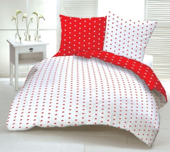 Pościel Bawełniana Deluxe STARS Czerwona Pozytyw/Negatyw 220x200 - zdjęcie 2