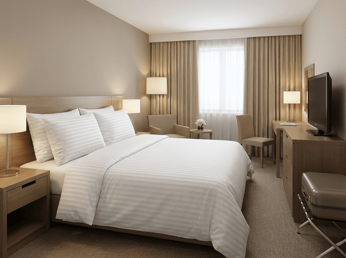 10x Poszwa Hotelowa 140x200cm , Tkane Pasy 2cm BIAŁE